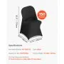 VEVOR 150 Pcs Black Chair Covers, Polyester Spandex Chair Cover, Stretch Slipcovers for Wedding Party Dining Banquet Flat-Front Chair Covers, Fits Chair Measures up to 17.72 x 18.11 x 30.31 inch