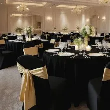 VEVOR 150 Pcs Black Chair Covers, Polyester Spandex Chair Cover, Stretch Slipcovers for Wedding Party Dining Banquet Flat-Front Chair Covers, Fits Chair Measures up to 17.72 x 18.11 x 30.31 inch