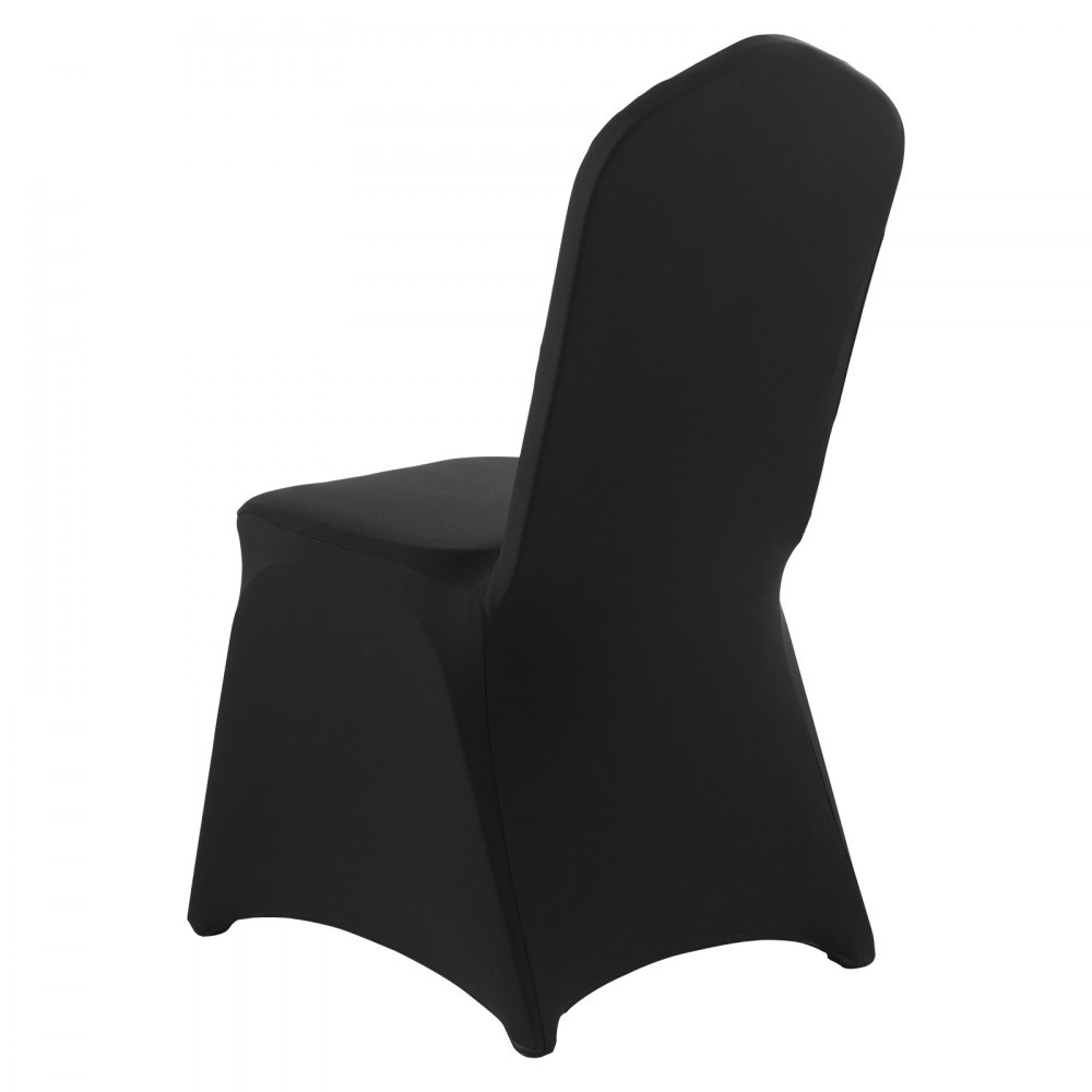 VEVOR 150 Pcs Black Chair Covers, Polyester Spandex Chair Cover, Stretch Slipcovers for Wedding Party Dining Banquet Flat-Front Chair Covers, Fits Chair Measures up to 20.08 x 17.72 x 37.4 inch