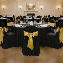 VEVOR 30 Pcs Black Chair Covers, Polyester Spandex Chair Cover, Stretch Slipcovers for Wedding Party Dining Banquet Flat-Front Chair Covers, Fits Chair Measures up to 20.08 x 17.72 x 37.4 inch