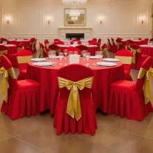 VEVOR 30 Pcs Red Chair Covers, Polyester Spandex Chair Cover, Stretch Slipcovers for Wedding Party Dining Banquet Flat-Front Chair Covers, Fits Chair Measures up to 20.08 x 17.72 x 37.4 inch