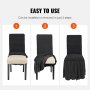 Huse pentru scaune pliabile VEVOR Stretch Spandex, husă universală pentru scaun cu fustă, huse de protecție detașabile, lavabile, pentru nuntă, vacanță, banchet, petrecere, sărbătoare, mese (4 buc negru)