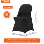VEVOR Stretch Spandex Folding Chair Covers, Universal Fitted Chair Cover, Removable Washable Protective Slipcovers, for Wedding, Holiday, Banquet, Party, Celebration, Dining (50PCS Black)