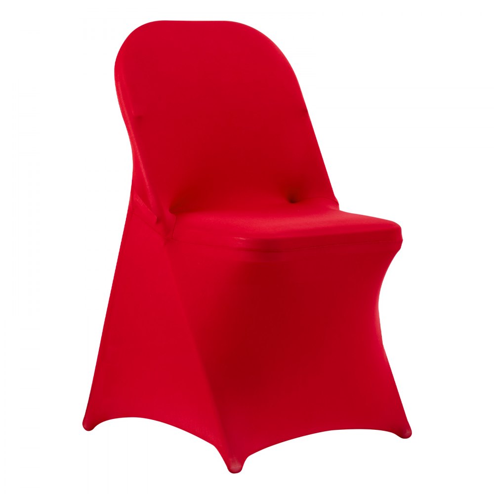 VEVOR 50 Pcs Red Chair Covers, Polyester Spandex Chair Cover, Stretch Slipcovers for Wedding Party Dining Banquet Flat-Front Chair Covers, Fits Chair Measures up to 17.72 x 18.11 x 30.31 inch