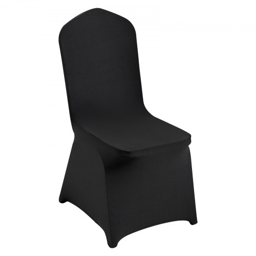 VEVOR 50PCS Black Stretch Spandex Folding Chair Covers, Universal Fitted Chair Cover, Removable Washable Protective Slipcovers, for Wedding, Holiday, Banquet, Party, Celebration