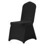 black VEVOR chair covers on a standard chair, offering a sleek and elegant look for special events.