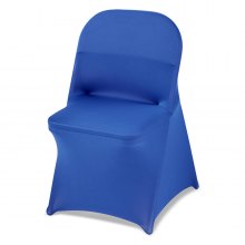 VEVOR 50 Pcs Blue Chair Covers, Polyester Spandex Chair Cover, Stretch Slipcovers for Wedding Party Dining Banquet Flat-Front Chair Covers, Fits Chair Measures up to 17.72 x 18.11 x 30.31 inch