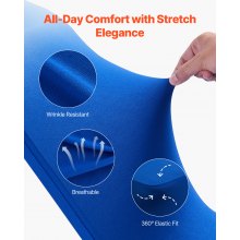 VEVOR 50 Pcs Royal Blue Chair Covers, Polyester Spandex Chair Cover, Stretch Slipcovers for Wedding Party Dining Banquet Flat-Front Chair Covers, Fits Chair Measures up to 20.08 x 17.72 x 37.4 inch