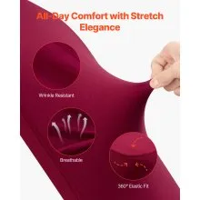 VEVOR 50 Pcs Burgundy Chair Covers, Polyester Spandex Chair Cover, Stretch Slipcovers for Wedding Party Dining Banquet Flat-Front Chair Covers, Fits Chair Measures up to 20.08 x 17.72 x 37.4 inch