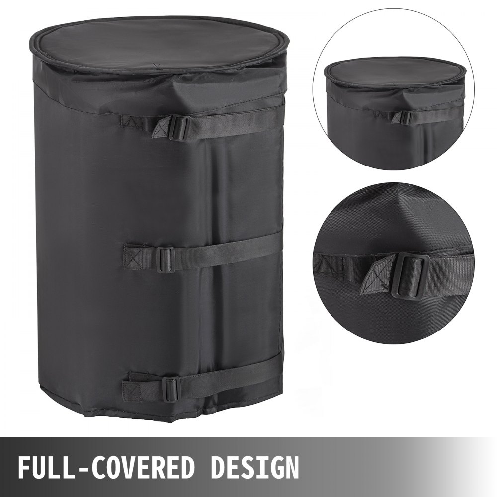 VEVOR Drum Heater Cover,55 Gal Drum Heater Blanket 145° F Adjustable Oil Pail Heater Band 5kg 84inch Barrel Heater with Temperature Controller, Oxford Cloth, Top Cover, for Oil Drum, 1.3KW, 120V