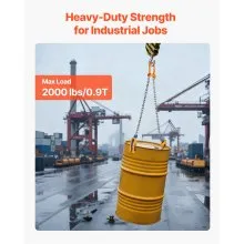 VEVOR Chain Drum Lifter, G80 Drum Lifting Chain Sling with Thickened Security Hook, 2000LBS Capacity, 1.6ft Long Sturdy Drums Handling Equipment, Carbon Steel Barrel Lifter for Plastic & Metal Drums