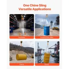 VEVOR Chain Drum Lifter, G80 Drum Lifting Chain Sling with Thickened Security Hook, 2000LBS Capacity, 1.6ft Long Sturdy Drums Handling Equipment, Carbon Steel Barrel Lifter for Plastic & Metal Drums