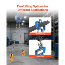 VEVOR Chain Drum Lifter, G80 Drum Lifting Chain Sling with Security Hook, 2200LBS Capacity, Drums Handling Equipment Fits for Crane Forklift, Carbon Steel Barrel Lifter for Plastic & Metal Drums