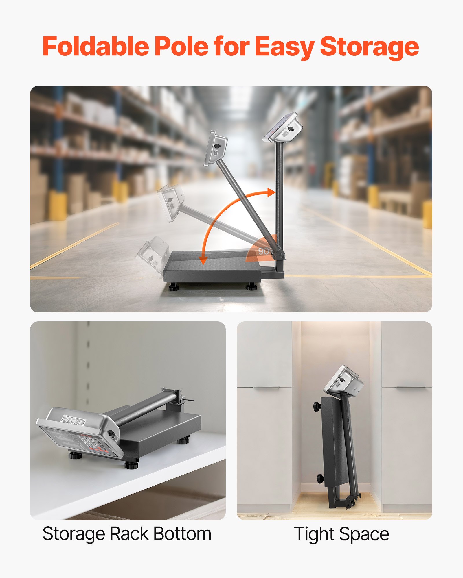 VEVOR Computing Digital Platform Scale, 220 lbs Load, 0.04 lbs Accuracy, Electronic Floor Scale with LB/KG, Tare, Price Calculator, AC/DC Power Supply, Fit for Luggage, Shipping, Packages, Postage