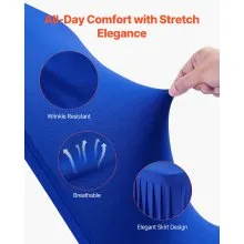 VEVOR 30 Pcs Blue Chair Covers, Polyester Spandex Chair Cover, Stretch Slipcovers for Wedding Party Dining Banquet Flat-Front Chair Covers, Fits Chair Measures up to 20.08 x 17.72 x 37.4 inch