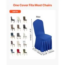 VEVOR 30 Pcs Blue Chair Covers, Polyester Spandex Chair Cover, Stretch Slipcovers for Wedding Party Dining Banquet Flat-Front Chair Covers, Fits Chair Measures up to 20.08 x 17.72 x 37.4 inch