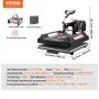 VEVOR Heat Press Machine, 15 x 15 inch, 5 in 1 Heat Transfer Machine with 30 oz Tumbler Press, 360° Swing Away Digital T-Shirt Pressing Machine, Teflon Coating, for T-Shirts/Mugs/Hats/Plates, Black