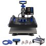 VEVOR 8v1 Heat Press Machine 15x15 in 30oz Trička Tumbler Press Black+Blue