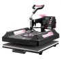 VEVOR Heat Press Machine 15 x 15 Inch 8 in 1 Heat Transfer Machine Black, for T-Shirts/Mugs/Hats/Plates, with 30 oz Tumbler Press, 360° Swing Away T-Shirt Pressing, Digital Control, PTFE Coating
