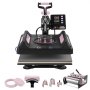 VEVOR 8v1 Heat Press Machine 15x15 in 30oz T-Shirts Tumbler Press Black