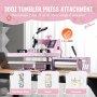 VEVOR Heat Press Machine 38x38 cm 8 in 1 with 850.5 g Tumbler Press T-Shirts Pink