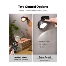 2PCS LED Wall Sconces Rechargeable Battery Operated Wall Lamps Remote Control