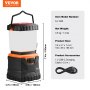 VEVOR LED Camping Lantern Oppladbar Bærbar 1000LM for Outdoor Adventure