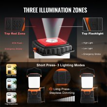 VEVOR LED Camping Lantern Rechargeable Portable 1000LM for Outdoor Adventure