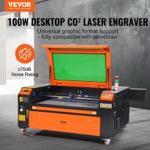 VEVOR 100W CO2 Laser Engraver, 24 x 35 in, 19.7 IPS Laser Cutter Machine with 2-Way Pass Air Assist, Compatible with LightBurn, CorelDRAW, AutoCAD, Windows, Mac OS, Linux, for Wood Acrylic Fabric More