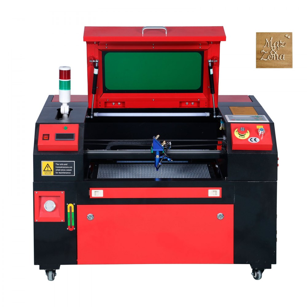 VEVOR 50W CO2 laserový rytec Gravírovací řezbářský tiskový stroj 300x500 mm Pracovní plocha