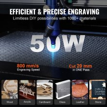 VEVOR 50W CO2 Laser Engraver Engraving Carving Print Machine 300x500 mm Workbed