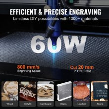 VEVOR 60W CO2 Laser Engraver Engraving Carving Print Machine 400x600 mm Workbed