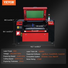 VEVOR 80W CO2 Laser Engraver Engraving Carving Print Machine 500x700 mm Workbed
