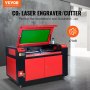 VEVOR Laserskærer 100W CO2 Lasergravør Gravering Udskæringsprintmaskine 600x900 mm Arbejdsseng