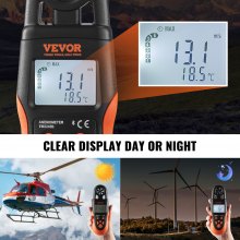 Anemometru portabil Bluetooth VEVOR, 14 ℉-140 ℉, indicator digital al vitezei vântului cu ecran cu iluminare din spate LED, măsoară viteza vântului Temperatura vântului Fluxul de aer Wind Chill, pentru surfing Drone Flying HVAC