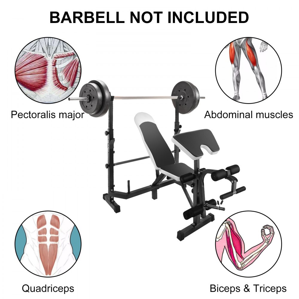 Multi Station Weight Bench Press Leg Curl Home Gym Weights Equipment Adjustable