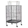 VEVOR Bird Cage, 460 x 460 x 770 mm, Open Flat Top, Wrought Iron Bird Flight Cage with Perches, Slide-Out Tray and Plastic Feeders, Casters, for Parrot, Blue Tit, Cockatiel, Canary, Budgerigar, Conure