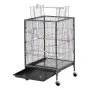 VEVOR Bird Cage, 460 x 460 x 770 mm, Open Flat Top, Wrought Iron Bird Flight Cage with Perches, Slide-Out Tray and Plastic Feeders, Casters, for Parrot, Blue Tit, Cockatiel, Canary, Budgerigar, Conure