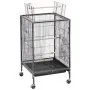VEVOR Bird Cage, 460 x 460 x 770 mm, Open Flat Top, Wrought Iron Bird Flight Cage with Perches, Slide-Out Tray and Plastic Feeders, Casters, for Parrot, Blue Tit, Cockatiel, Canary, Budgerigar, Conure