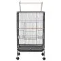 VEVOR Bird Cage, 460 x 460 x 770 mm, Open Flat Top, Wrought Iron Bird Flight Cage with Perches, Slide-Out Tray and Plastic Feeders, Casters, for Parrot, Blue Tit, Cockatiel, Canary, Budgerigar, Conure