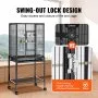 VEVOR 54 inch Standing Large Bird Cage Carbon Steel Flight Bird Cage Rolling