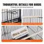 VEVOR 52 inch Standing Large Bird Cage, Carbon Steel Flight Bird Cage for Parakeets, Cockatiels, Parrots, Macaw with Rolling Stand and Tray
