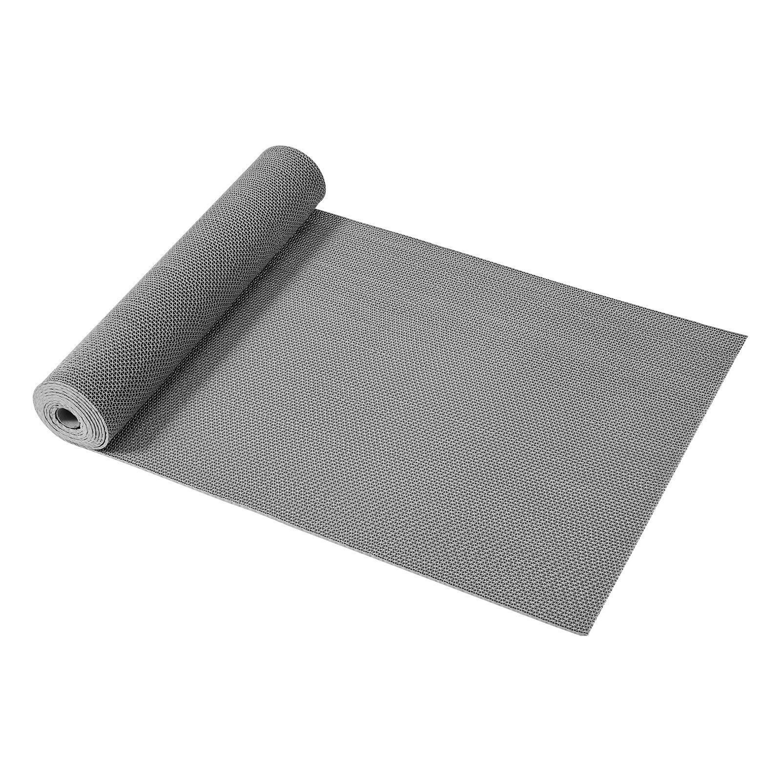 VEVOR Drainage Mat, 90 x 500 cm, PVC Non Slip Commercial Floor Mat, Wet Area Water Drain Splash Matting Hollow Doormat Roll, for Outdoor Indoor Restaurant Swimming Pool Patio Bathroom Washroom, Gray