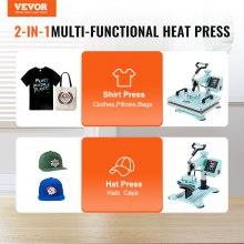 VEVOR Heat Press Machine 12x15 in 2 in 1 Heat Transfer Machine for T-Shirts Hats