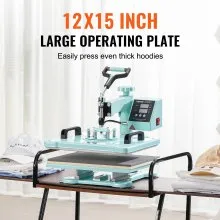 VEVOR Heat Press Machine 12x15 in 2 in 1 Heat Transfer Machine for T-Shirts Hats