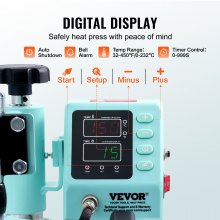 VEVOR Heat Press Machine 12x10in Heat Transfer Machine for T-Shirts Press Green