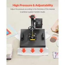 VEVOR Heat Press Machine, 15 x 15 inch, 2 in 1 Heat Transfer Machine with Hat Press, 360° Swing Away T-Shirt Pressing, Digital Precise Control, Fast Even Heating for T-Shirts/Hats/Caps, Black