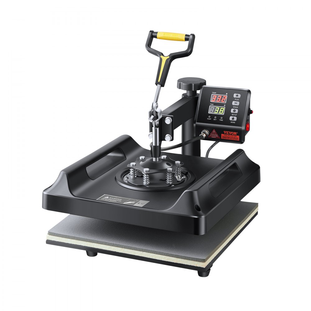 VEVOR Heat Press Machine 8 in 1 Combo, Heat Press 15x15 in, Swing Away T Shirt Printing Machine Digital Control, Multifunction Transfer Machine Sublimation, for T-Shirt Hat Cap Mug Plate, Black