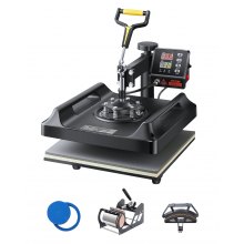 Heat Press Machine Sublimation Machine 15 x 15 Inch 8 In 1 Heat Press Set Black