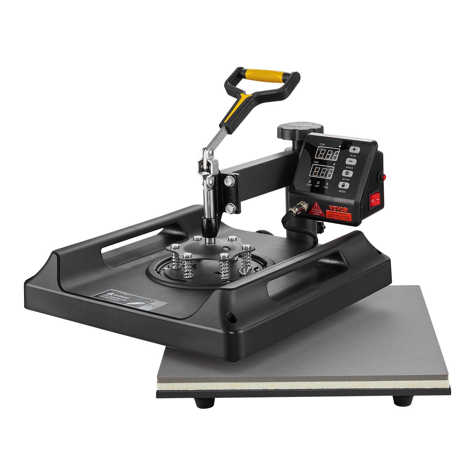 VEVOR Heat Press Machine 8 in 1 Combo, Heat Press 15x15 in, Swing Away T Shirt Printing Machine Digital Control, Multifunction Transfer Machine Sublimation, for T-Shirt Hat Cap Mug Plate, Black